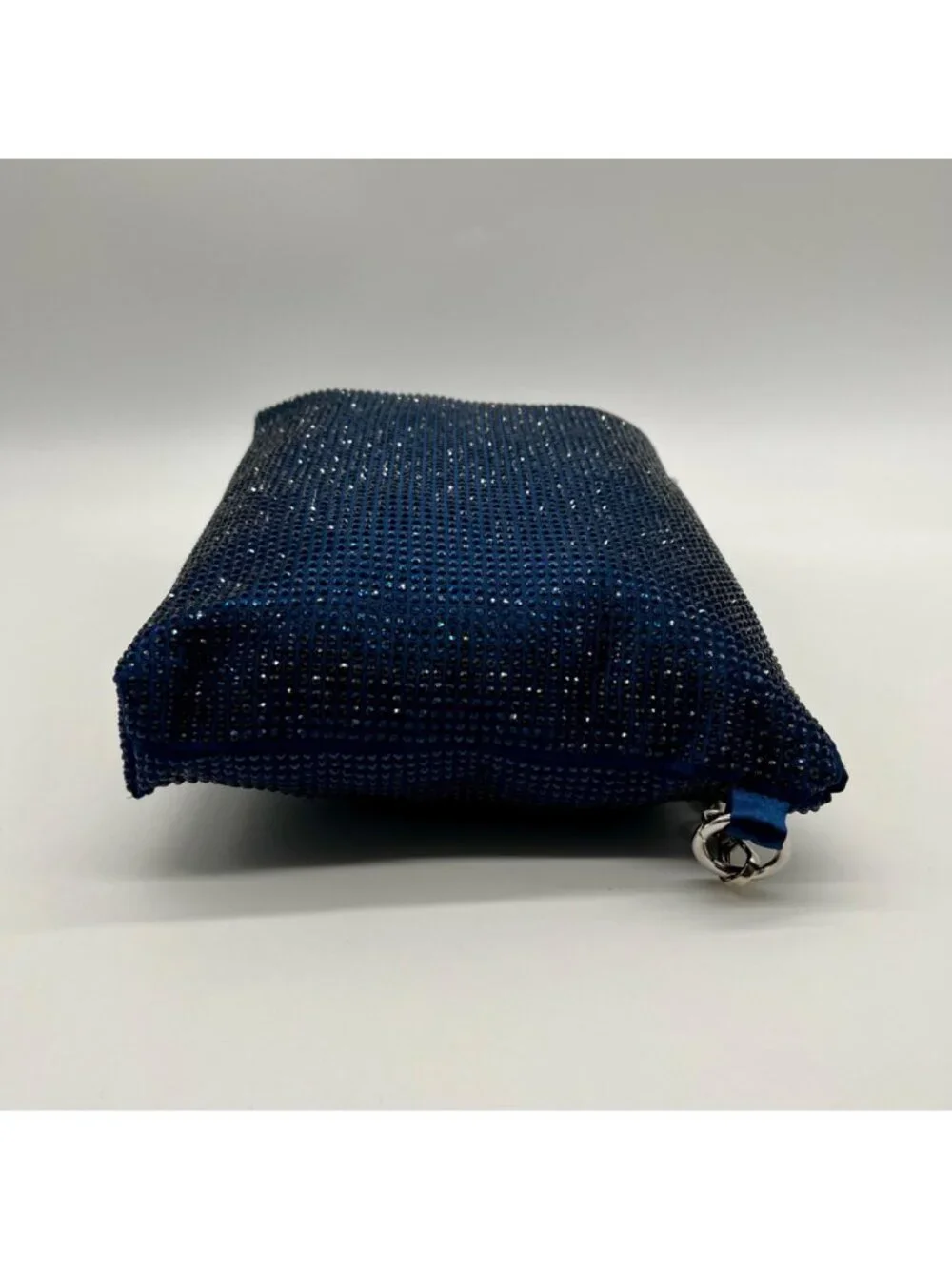 Nina Shoes Navy Glass Crystal Satin Hobo Bag